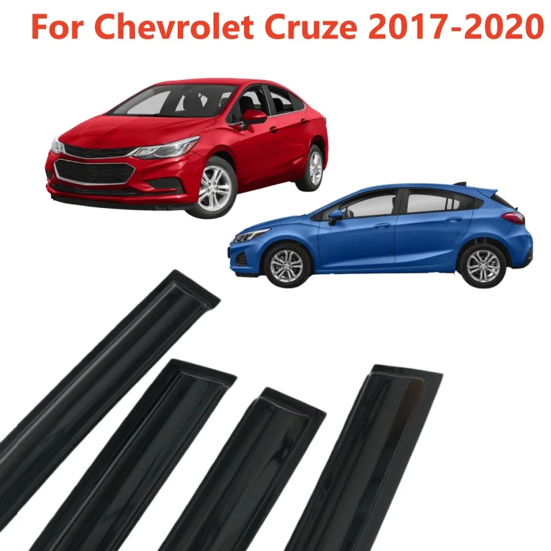 For Chevrolet Cruze 2017-2020 Window Visors Rain Sun Guard Vent Wind Deflector Weathershield Slim Moulding Trim Cars Accessories