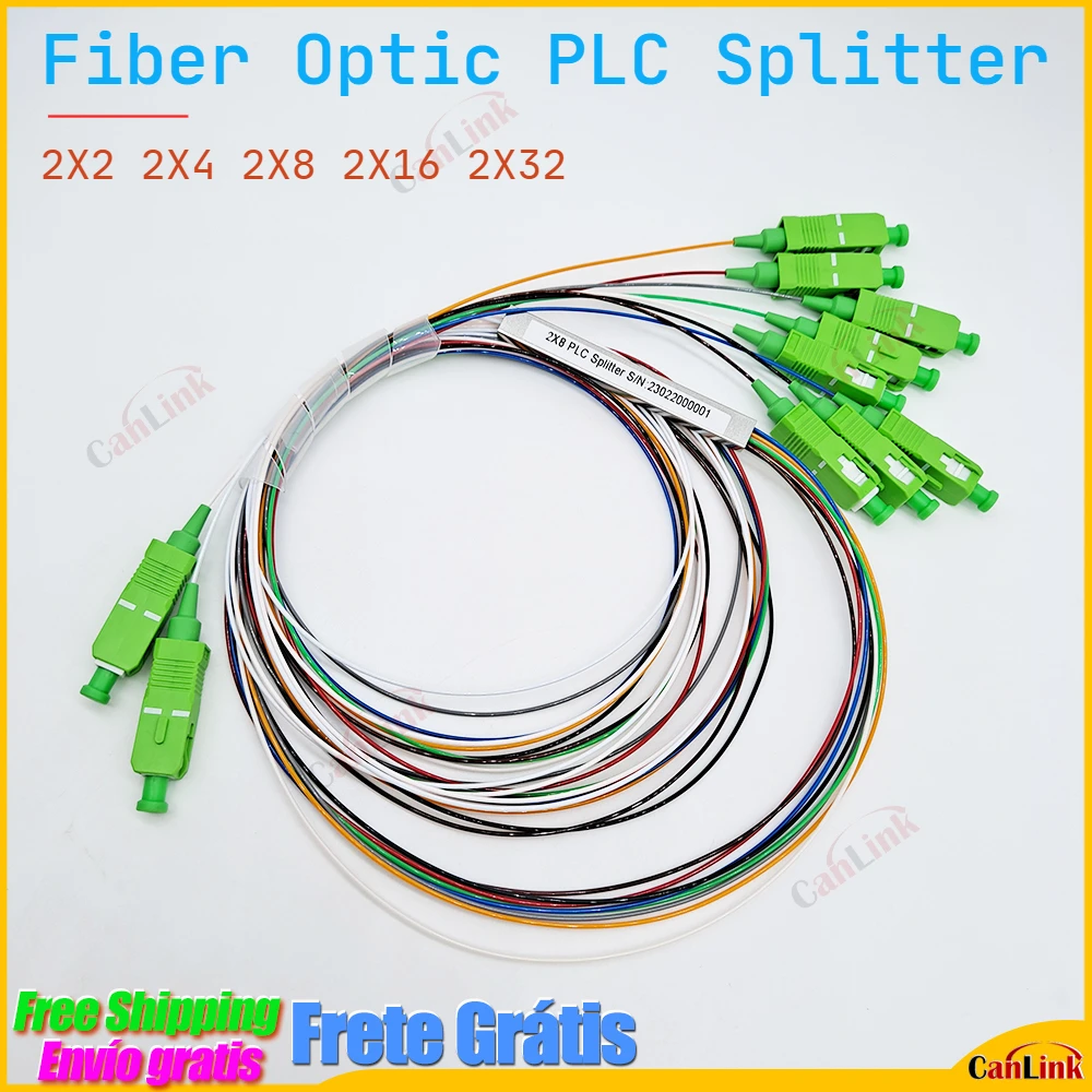 

1pcs 2X2 2X4 2X8 2X16 2X32 PLC Splitter SC APC Fiber Optic Splitter Optical Fiber Splitter SM 0.9mm G657A 9/125um Free Shipping