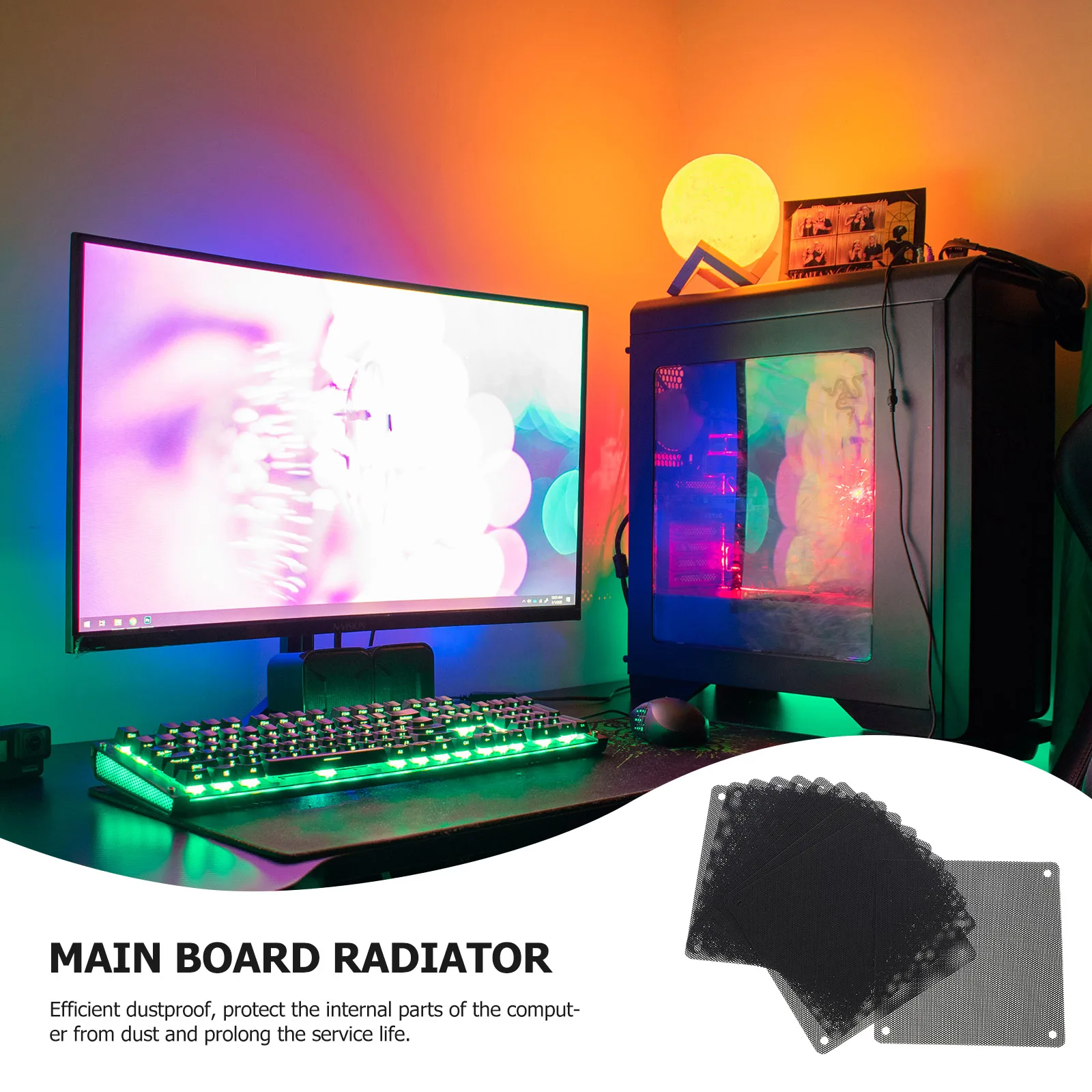 

10Pcs Pc Case Fan Dust Mesh Filter Replacement Covers Desktop Computer Cooler Protection Filter Pc Fan Mesh Computer Accessory