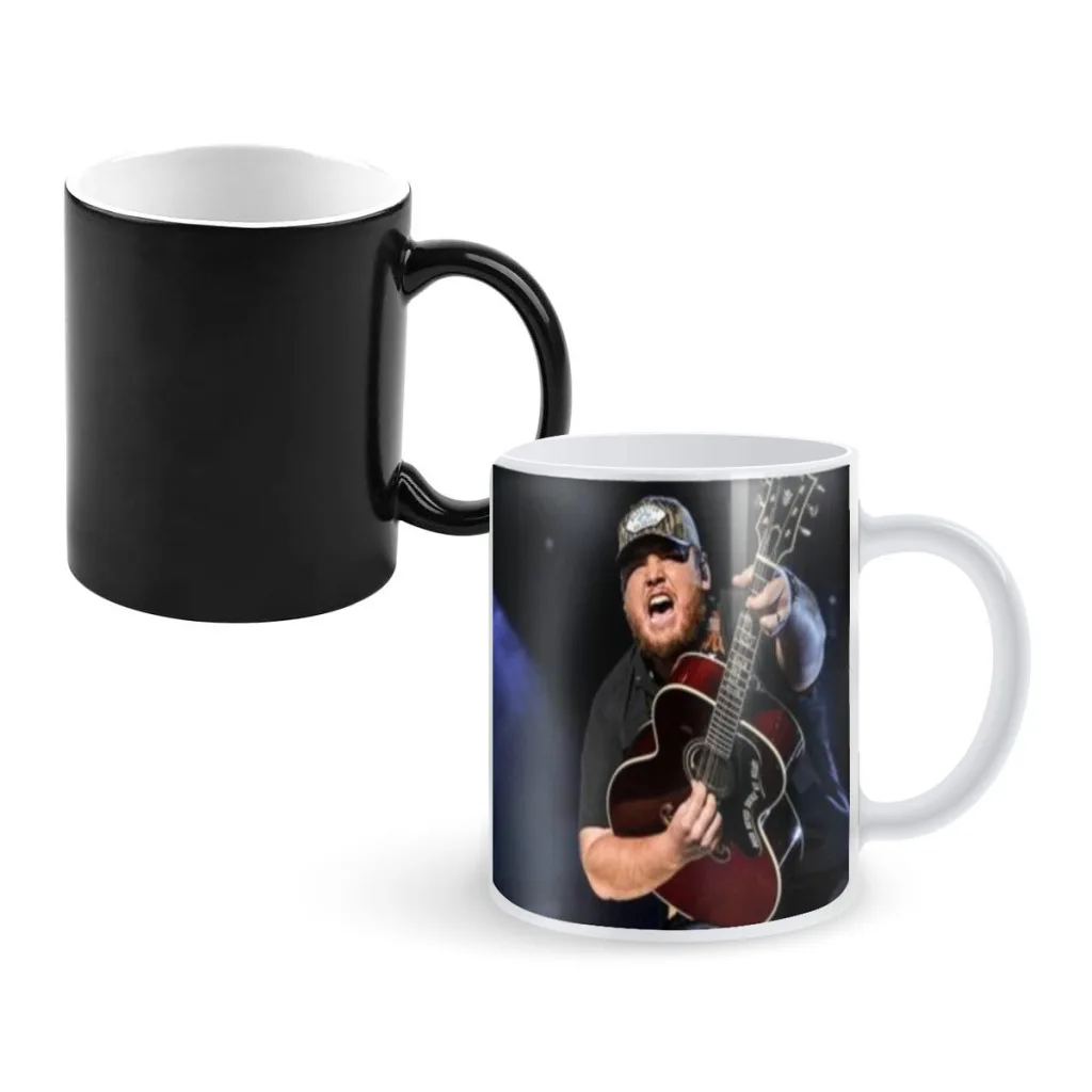 Singer Luke Combs Popular Music Newest Design Coffee Mugs Heat Color Changing Milk Tea Cup Colorcup For Birthday Gifts