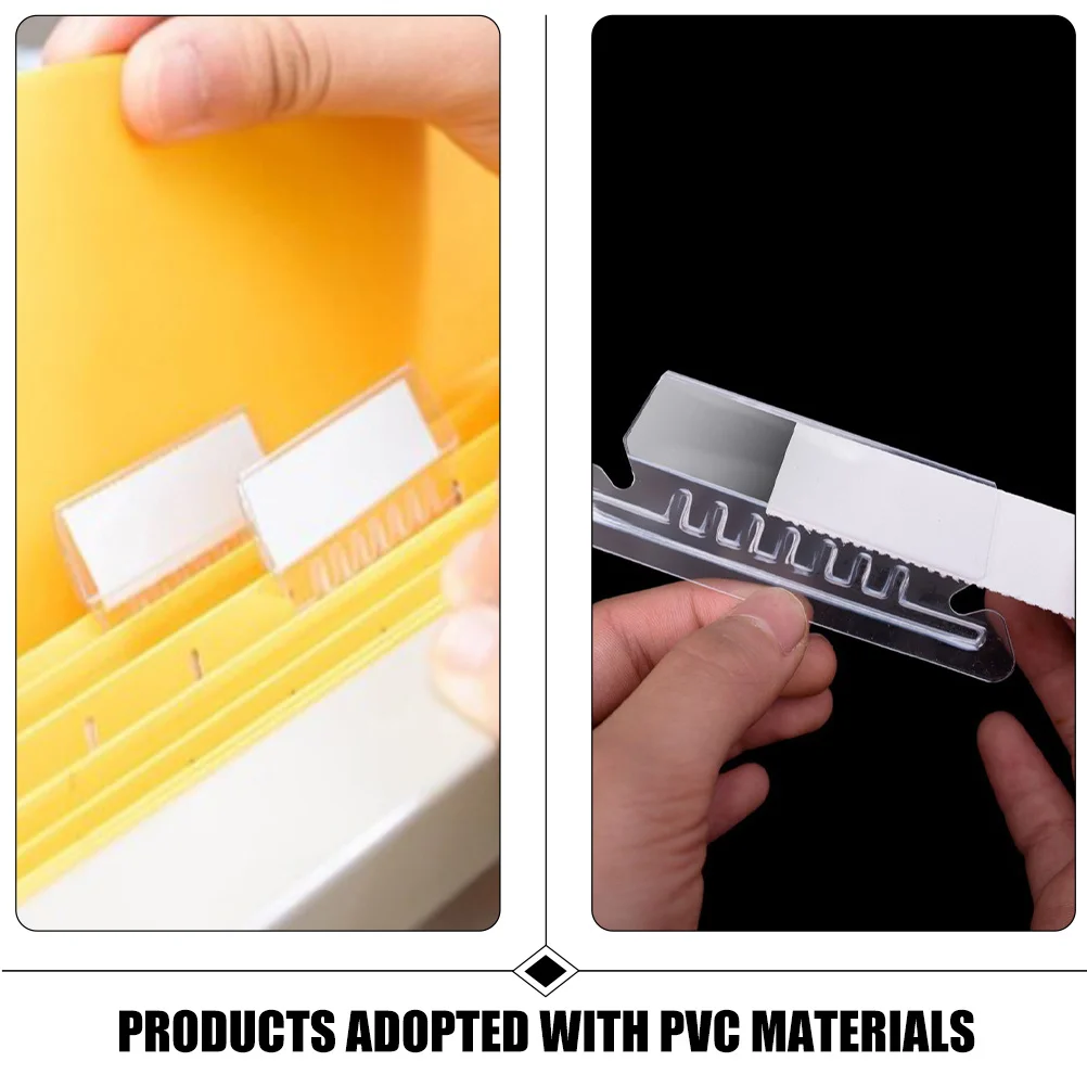 100Pcs File Folder Tabs Small Hanging Detachable Filing Labels File Identification Index Tabs Office Organizer