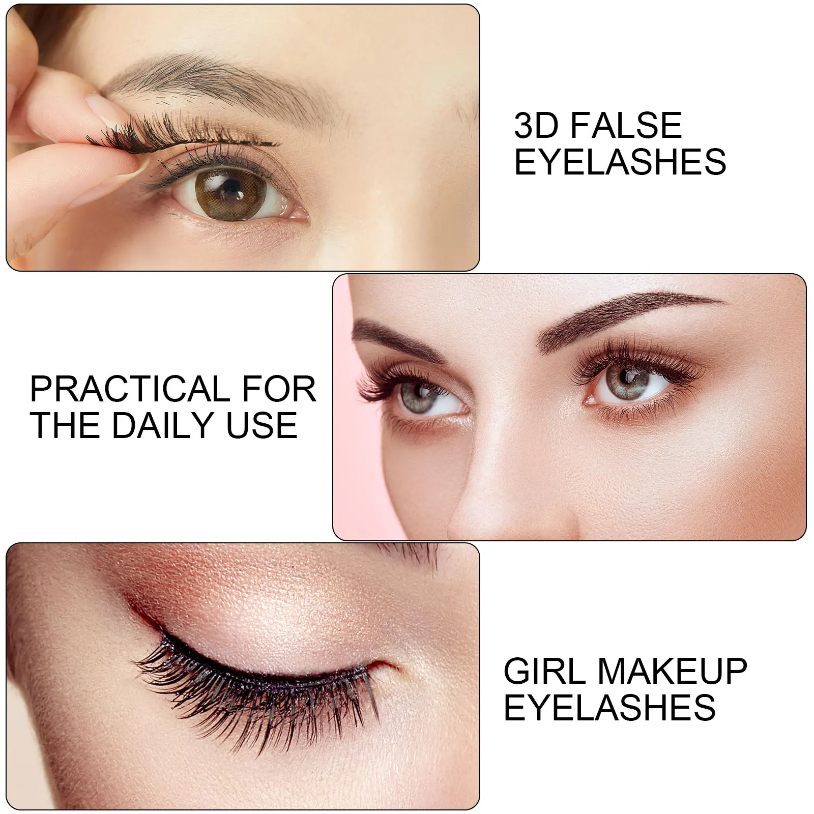 

Eyelashes Natural Realistic 3D Effect 3D False Eyelashes Slender Comfortable Women Makeup Beauty Accessories