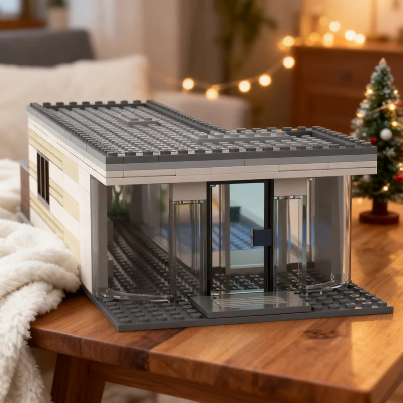 264pcs MOC Make & Create Family Pool House Model Building Blocks Construction Christmas Gifts 3D Birthday Craft Art Education