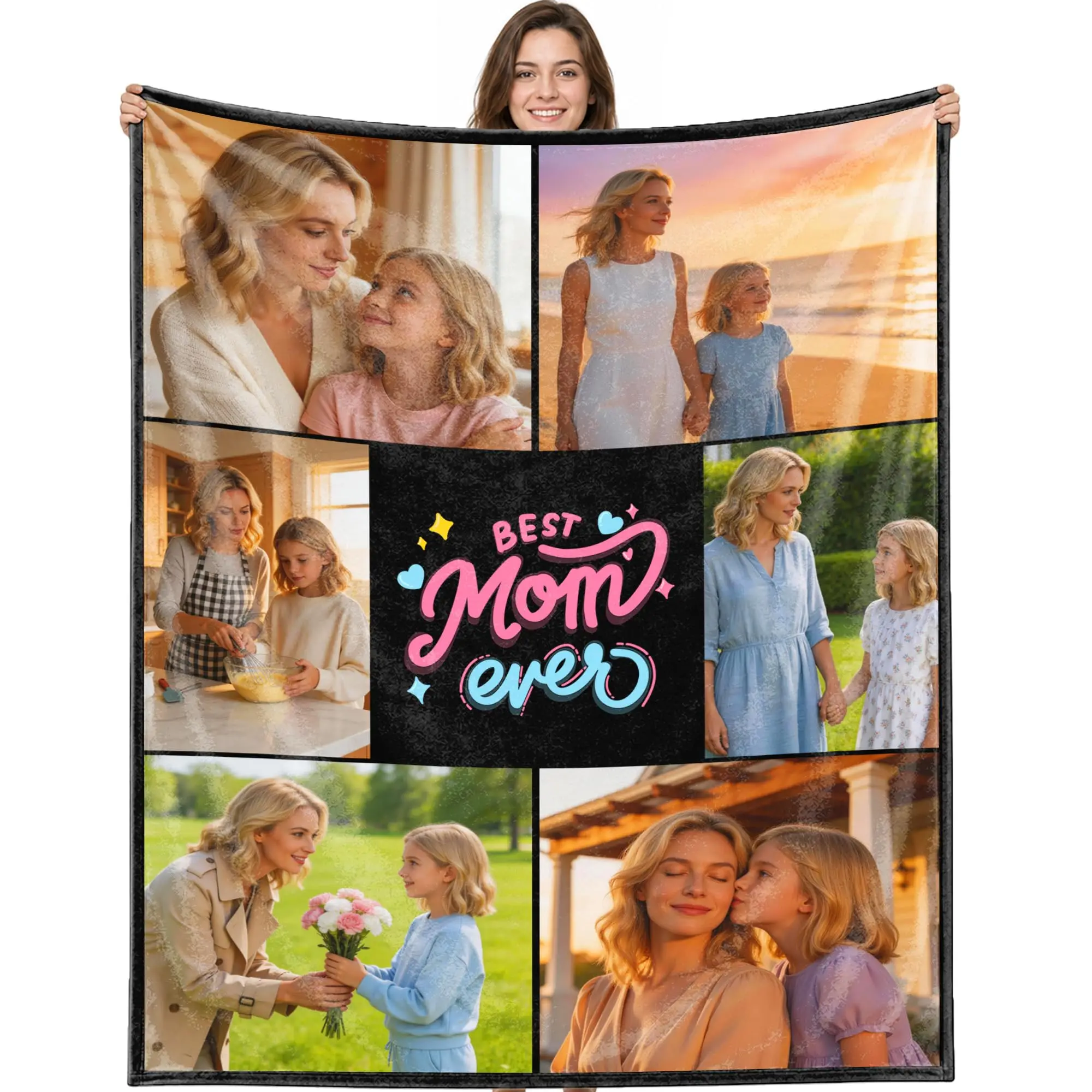 Personalized Photo Custom Blanket, Vintage Flannel Blanket, Custom Gift for Couples and Family Memories, Unique Souvenir Present
