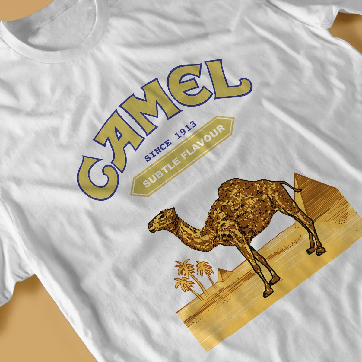 Camel Cigarettes  T Shirt Fashion O-Neck TShirt Polyester Short Sleeve