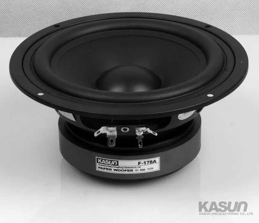 1 Pieces Kasun F-178A/MK-630 6.5\'\' Home Audio DIY Midrange Speaker Driver Unit Black PP Cone 8ohm/110W/120W D167mm/D178mm