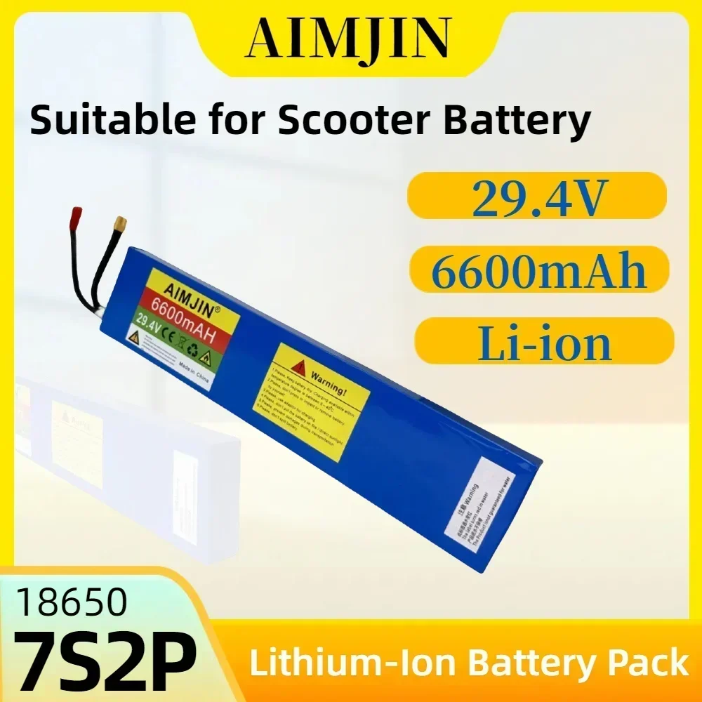 

For Bicycle Moped Balancing Scooter 29.4V 6.6Ah 7S2P 18650 li-ion Rechargeable Battery Pack