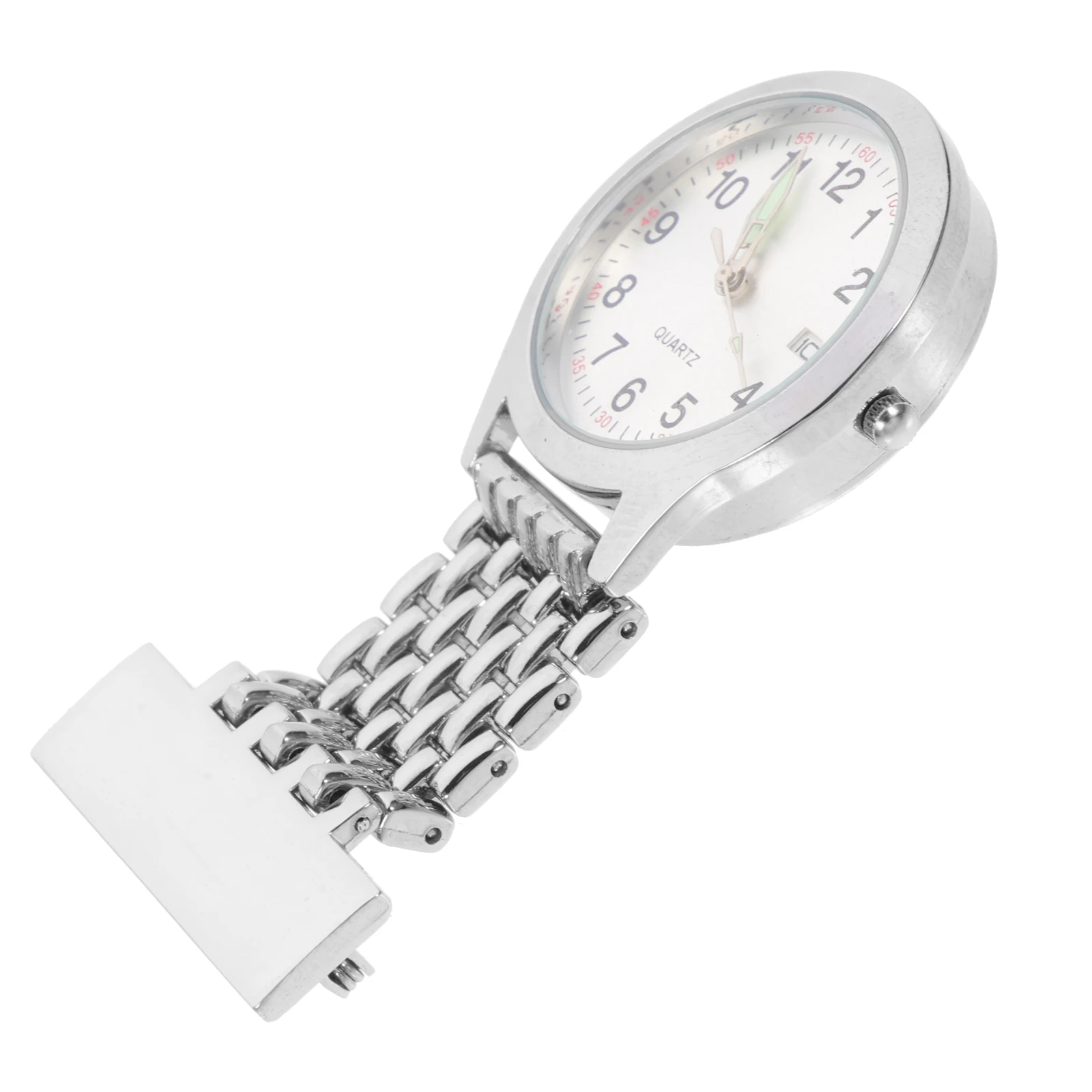 

Digital Display Chest Watch Alloy Material Hook Clip Design for Nurses Precise Time Service Wearable Pocket Watch Alarm