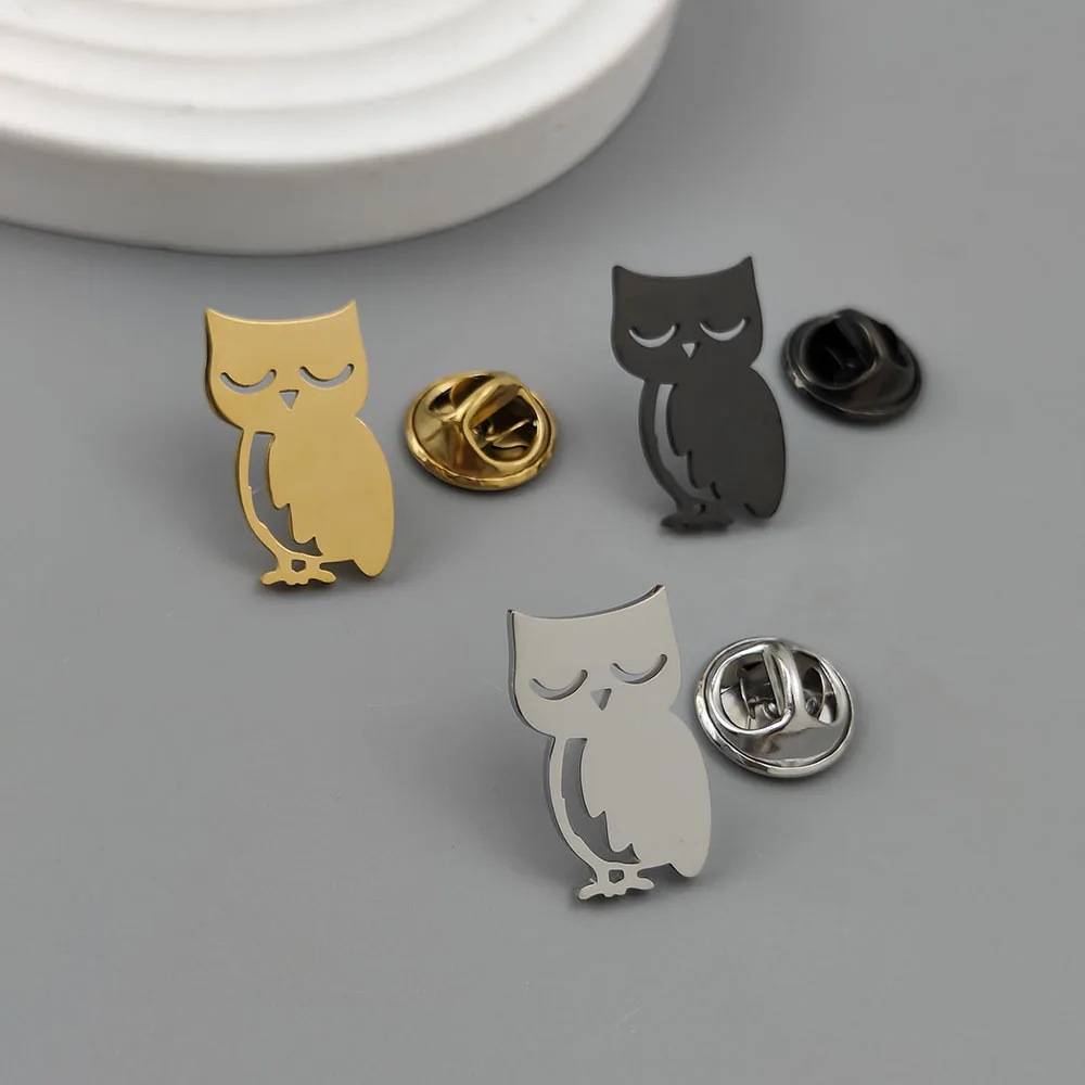Exquisite Owl Stainless Steel Cufflinks Available in Gold, Silver, and Black Colors Men's Business Dress Shirt Sleeve Nails