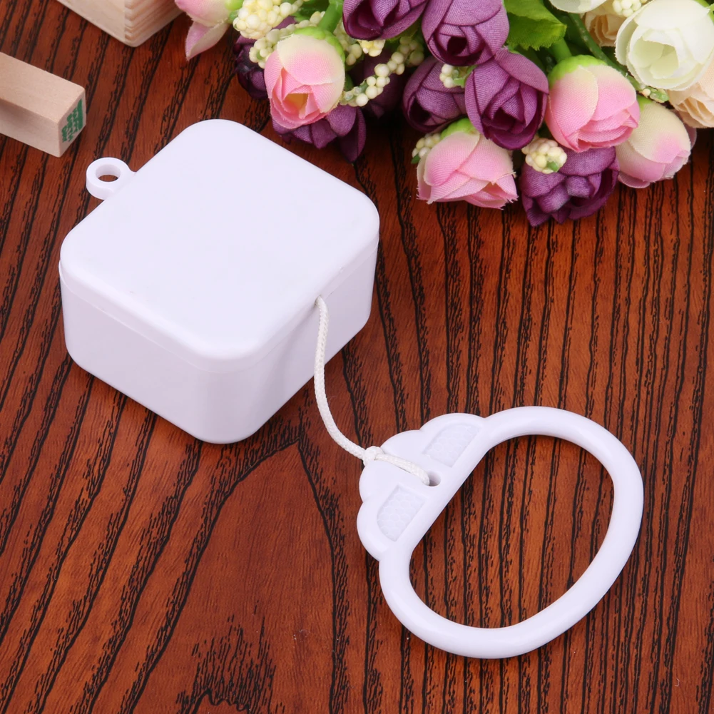 Bed Bell Rattle Toy with Classic Lullaby Melody Pull String Music Box Mechanical Winding System Plastic Music Box for Boys Girls