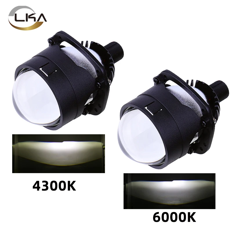 

2PCS Bi LED Lenses for Headlights Projector Headlight 2.5inches 6000k 4300K H4 H7 9006 Car Motorcycle Headlamp RHD LHD Auto Lamp