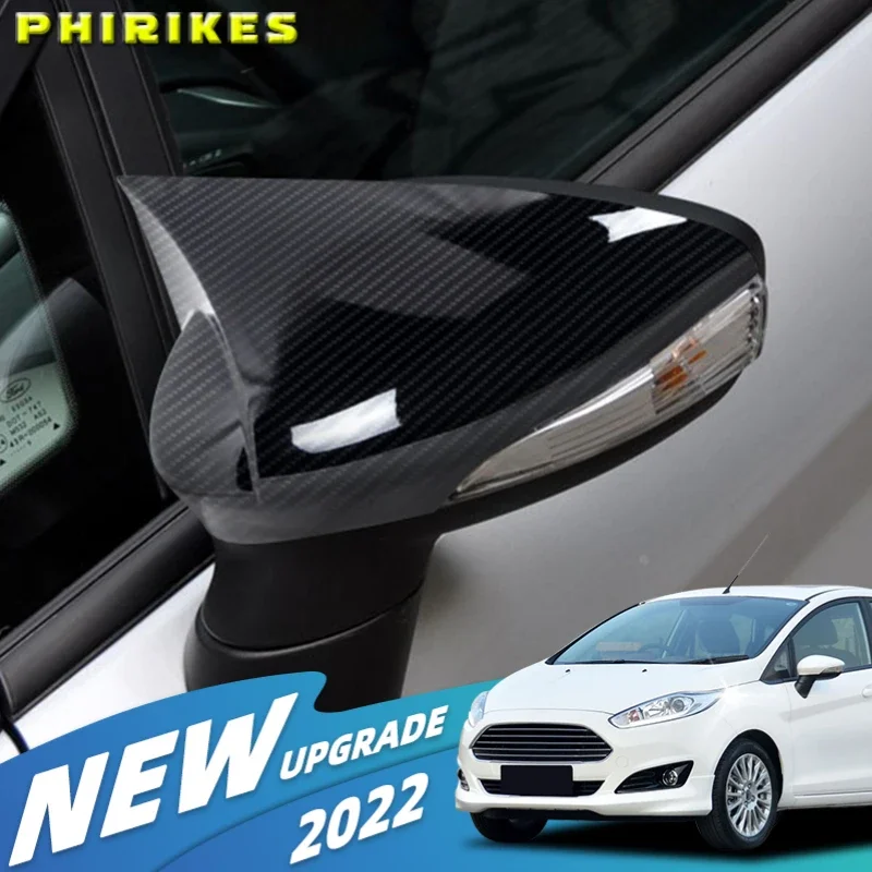 Osłona lusterka wstecznego Osłony lusterek bocznych Pasują do Ford Fiesta MK7 2008-2017 Błyszczące czarne akcesoria samochodowe