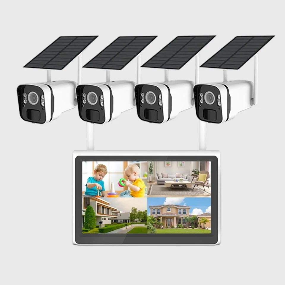 

Hot Sale Home Security System Video Solar Security Camera Kit Wireless CCTV WIFI Nvr Kits Solar Network Camera
