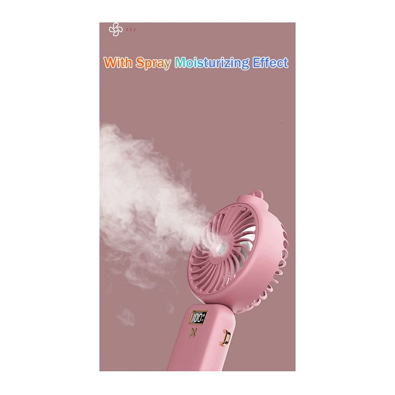 Ventola portatile, ventola portatile con Spray per cordino, ventola personale a 5 velocità, ventola da tavolo pieghevole per viaggi all'aperto