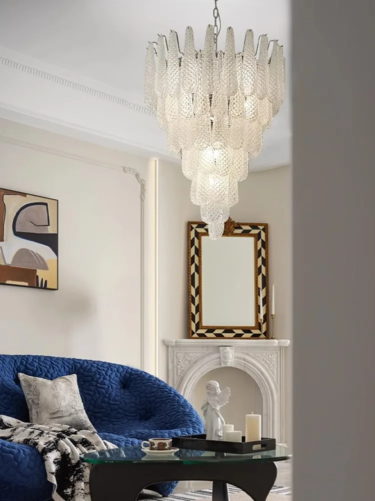 Nordic Vintage Glass Chandelier Luxury Home Decoration Led Lustres Dining Room Table Lamps For Hanging De Techo