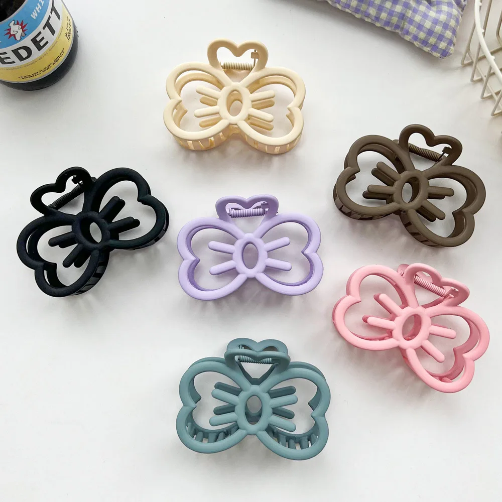 Solid Color Cat face Large Lightweight Plastic Hair Clip for Women Simple Versatile Back Head Shark Clip Elegant Hair Accessorie