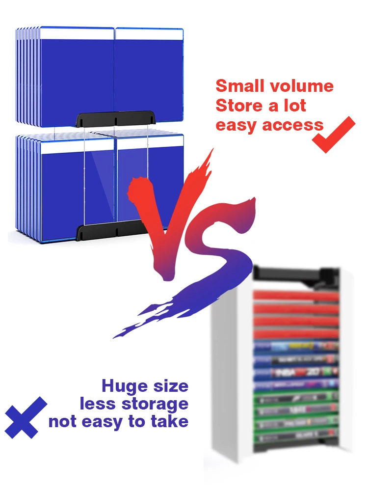 DATA FROG 32pcs Disks Game Card Holder Stand For PS5/PS4 CD Disks Card Bracket Compatible-Nintendo Switch/Xbox One Accessories