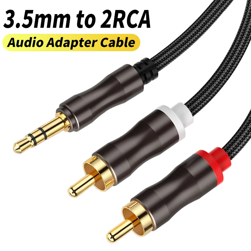 RCA Cable Jack 3.5mm to 2 RCA Aux Cable Male Splitter Audio Wire for Edifer Home Theater TV PC Amplifiers DVD Speaker Cord 3m 5m