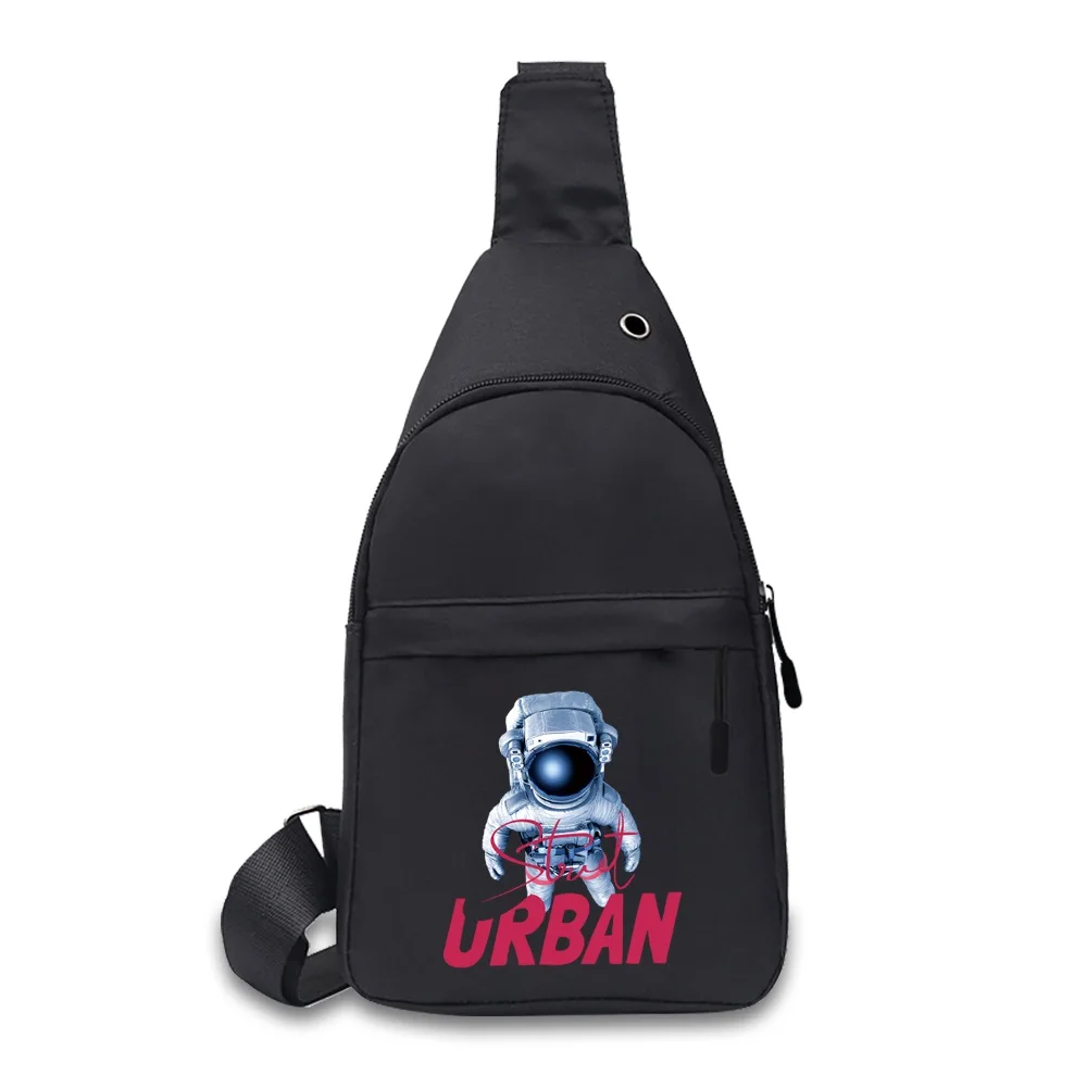 Shoulder Chest Bag Crossbody Waist Pack Messenger Pack for Male Print Astronaut Pattern Multifunction Shoulder Travel Sling Bag