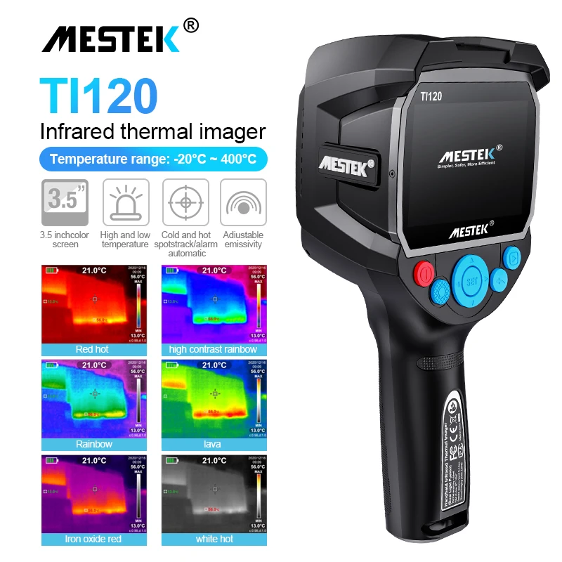 MESTEK – imageur thermique infrarouge-50 ~ 400 degrés, thermomètre infrarouge industriel 320x240, chauffage au sol, caméra thermique portative