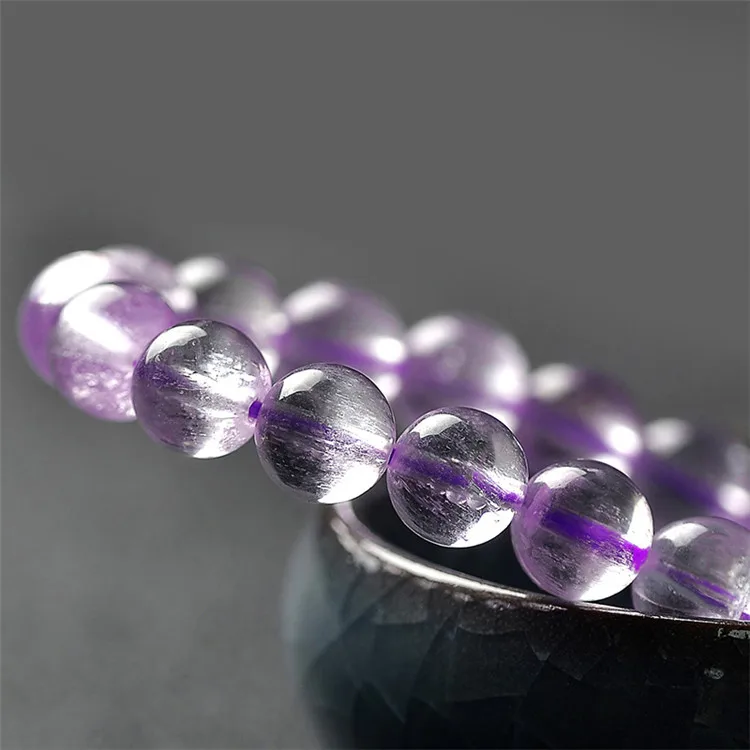 Natural crystal collection Brazilian old material kunzite spodumene Bracelet female cat's eye stone Lavender goddess Bracelet