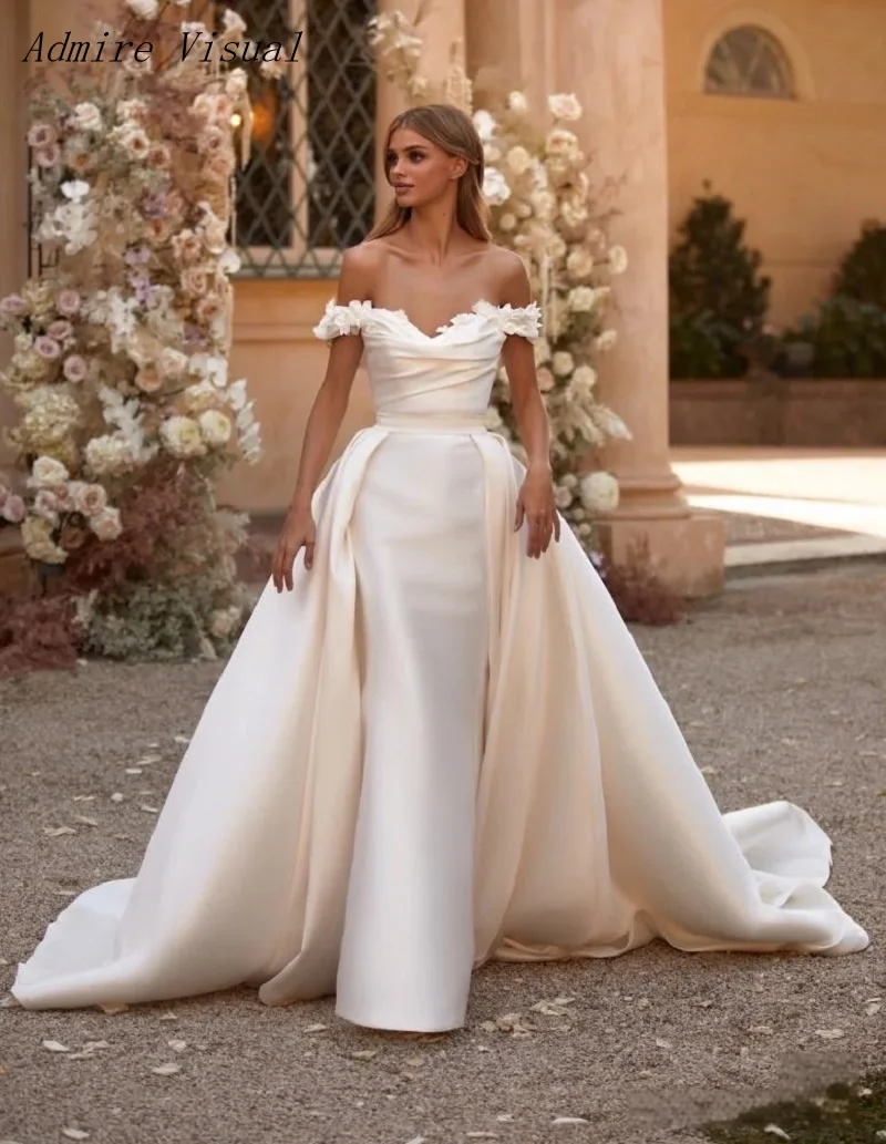 Robe de Mariée Sirène en Satin 2 en 1, Élégante, Éducative et Personnalisée, Nouvelle Collection