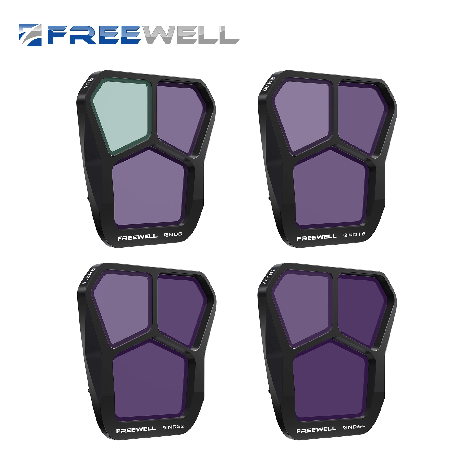 

Freewell Standard Day 4Pack Split ND ND8, ND16, ND32, ND64 Filters Compatible with Mavic 3 Pro