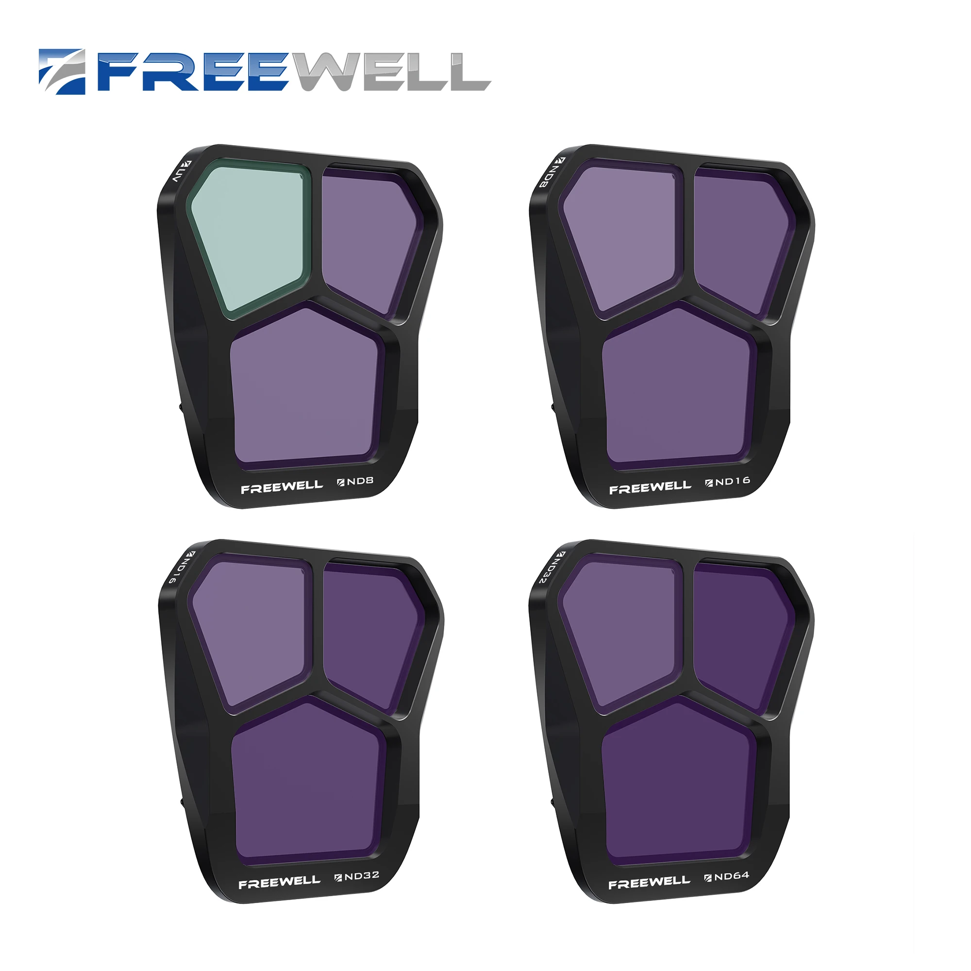 

Freewell Standard Day 4Pack Split ND ND8, ND16, ND32, ND64 фильтры совместимы с Mavic 3 Pro