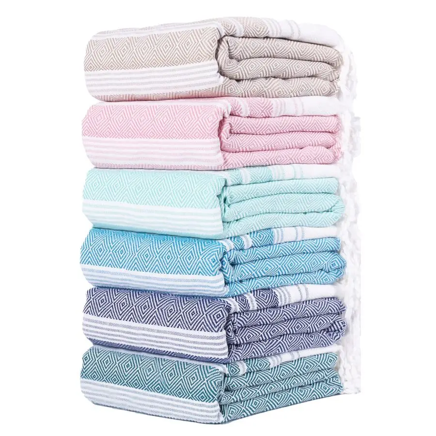 

Turkish Beach Towel Lightweight Quick Dry Absorbent Cotton Bathroom Bath Pool Swim Towels Extra Large Oversized Sand Free Beach
