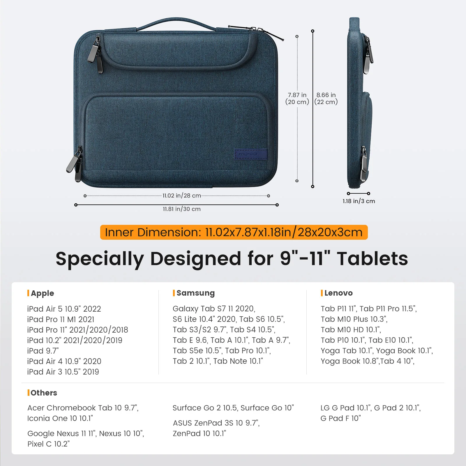 MoKo 9-11 Inch Tablet Sleeve Case For Galaxy Tab S8 11