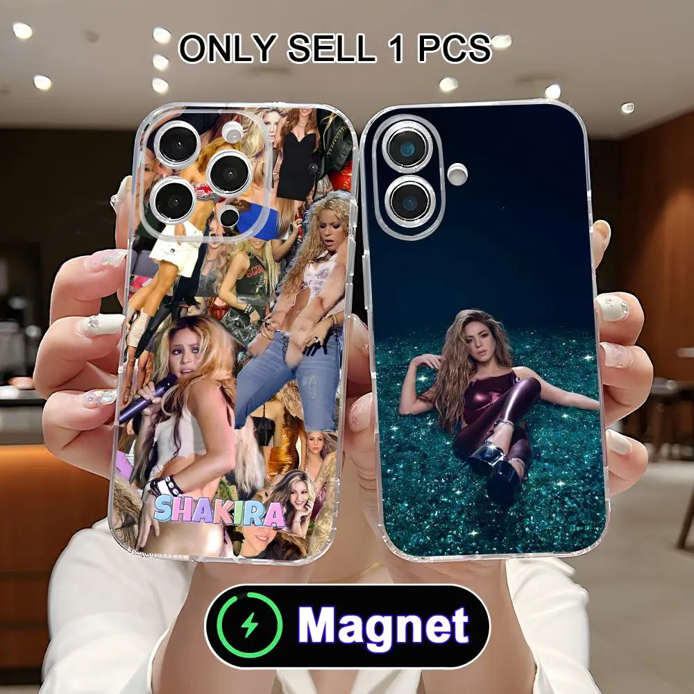 

Shakira Fashion Clear TPU Magsafe Mobile Phone Case for iPhone 17 16 15 14 13 12 11 Air Pro Max Plus Mini Colorful Cover