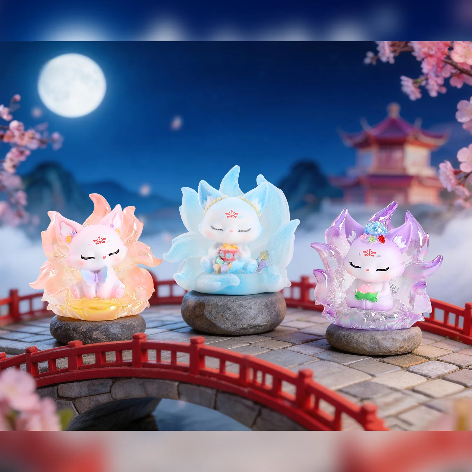 2026 New Chinese Style Nine-Tailed Fox Mini Blind Box Cute Keychain Car Decor Trendy Folk Art Cool Gifts for Teen Girl and Women view 3