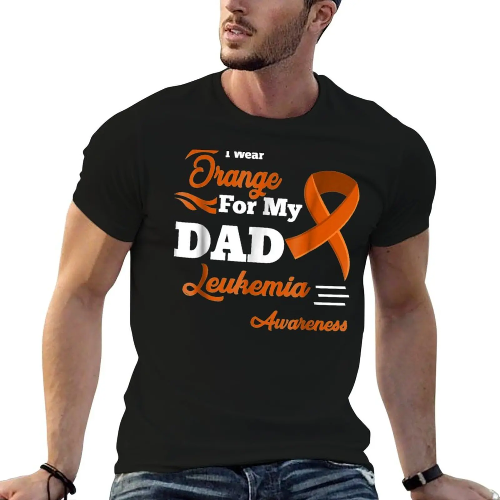 تي شيرت I Wear Orange For My Dad - تي شيرت للتوعية بالكميا تي شيرت جرافيك للرجال تي شيرت قطني للرجال 100% تي شيرت