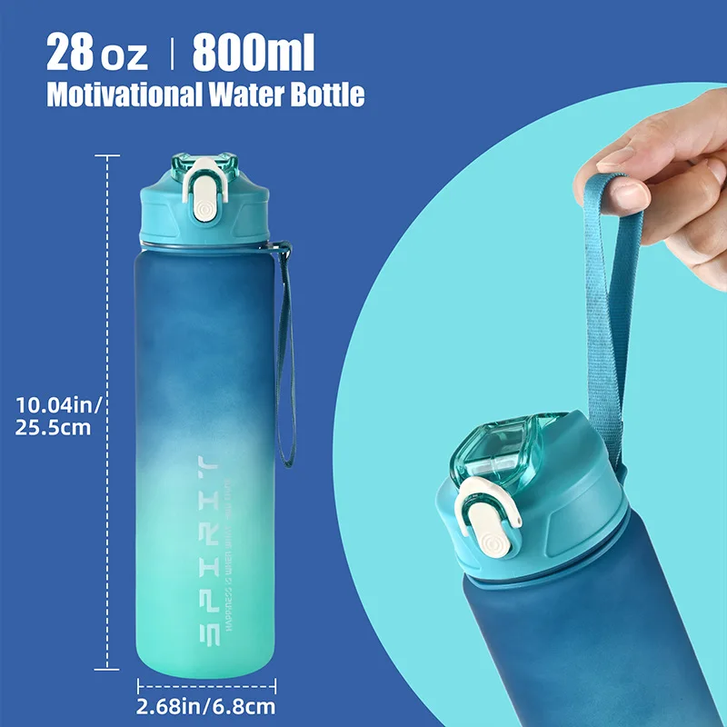 1PCS Hot Sale 800ML Sports Water Bottle Shaker Outdoor Travel Portable Leakproof Drinkware Plastic Drink Bottle BPA Free