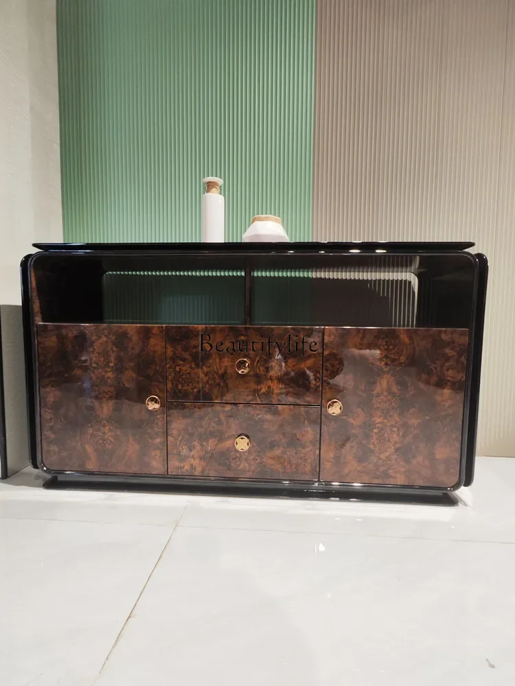 Light luxury Italian high-end entrance cabinet entry end view platform aisle corridor decorative locker