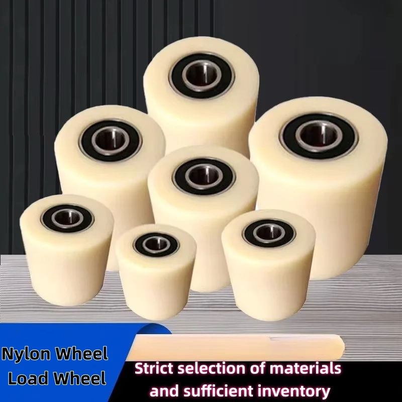 4PCS Nylon Flat 80x60 80mm*60mm Forklift Casters With Bearings Wheel Accessories Manual Hydraulic Pallet Truck Ground Bull Cart