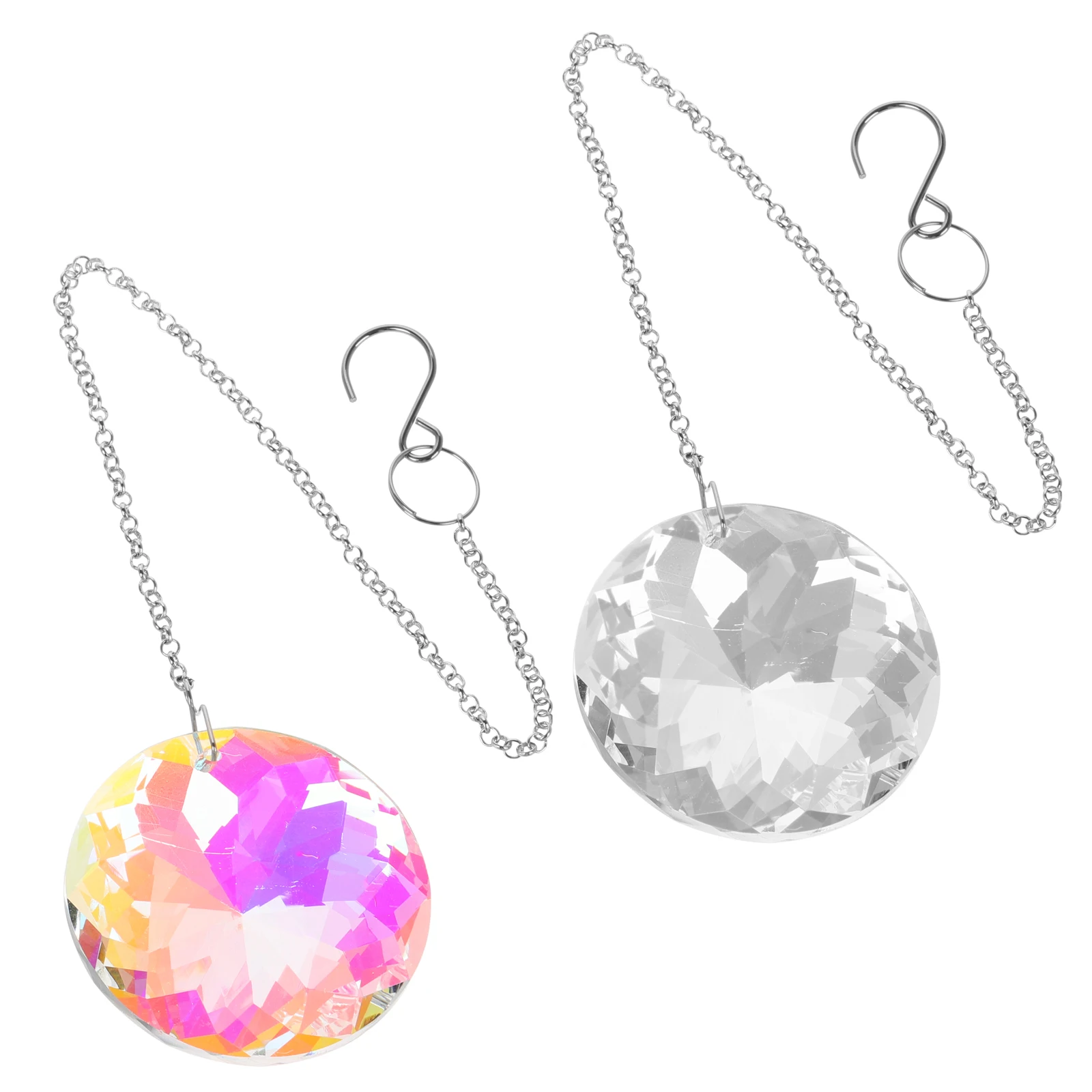 

2Pcs Prism Ceiling Fan Light Pull Chain Crystal Ball Pendant Home Decor Pull Chain Garden Hanging Crystal Hanging Glass Ball