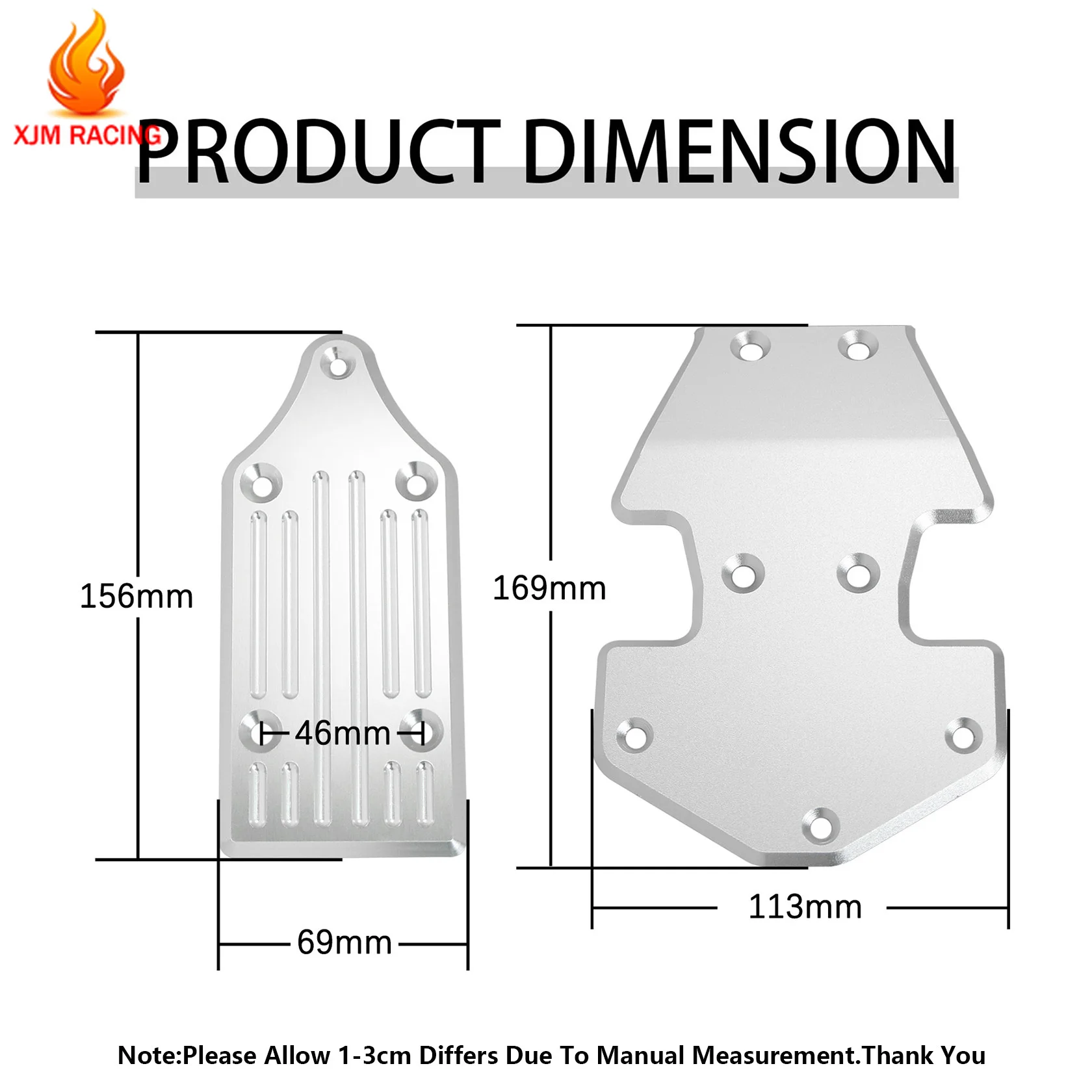 โลหะด้านหน้าลื่นไถลด้านหลังแผ่นแชสซี Proteciton สำหรับ1/5 Losi 5ive T Rofun Rovan LT KM X2 Mobil Rc อะไหล่
