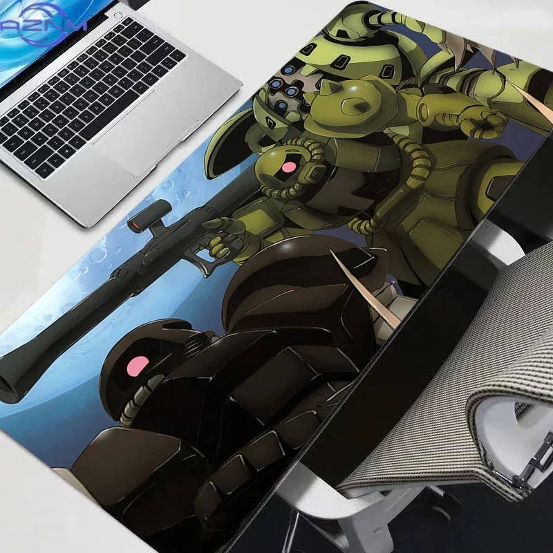 Deep Space Planet Background Anime Mecha Robots with Light Sword Mouse Pad, Rubber Non-Slip Base, Smooth Fabric Gaming Desk Mat