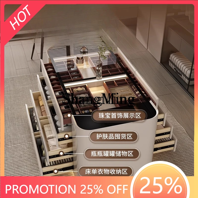 

FG household floor jewelry display cabinet simple modern cloakroom island cabinet drawer storage cabinet solid wood paint