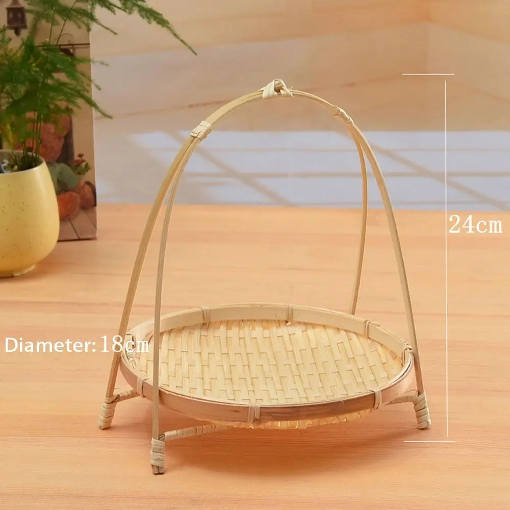 1/2/3 Layer Handwoven Fruit Basket Food Basket Decorative Standing Tray Bamboo Serving Tray Bamboo Storage Basket for Kitchen