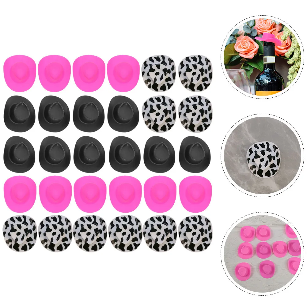 30 Peças de Chapéus de Cowboy Miniatura, Pequenos Chapéus para Decoração de Bolos, Projetos de Decoração DIY, Adornos de Chapéus Fofos e Delicados para Artesanato e Festas