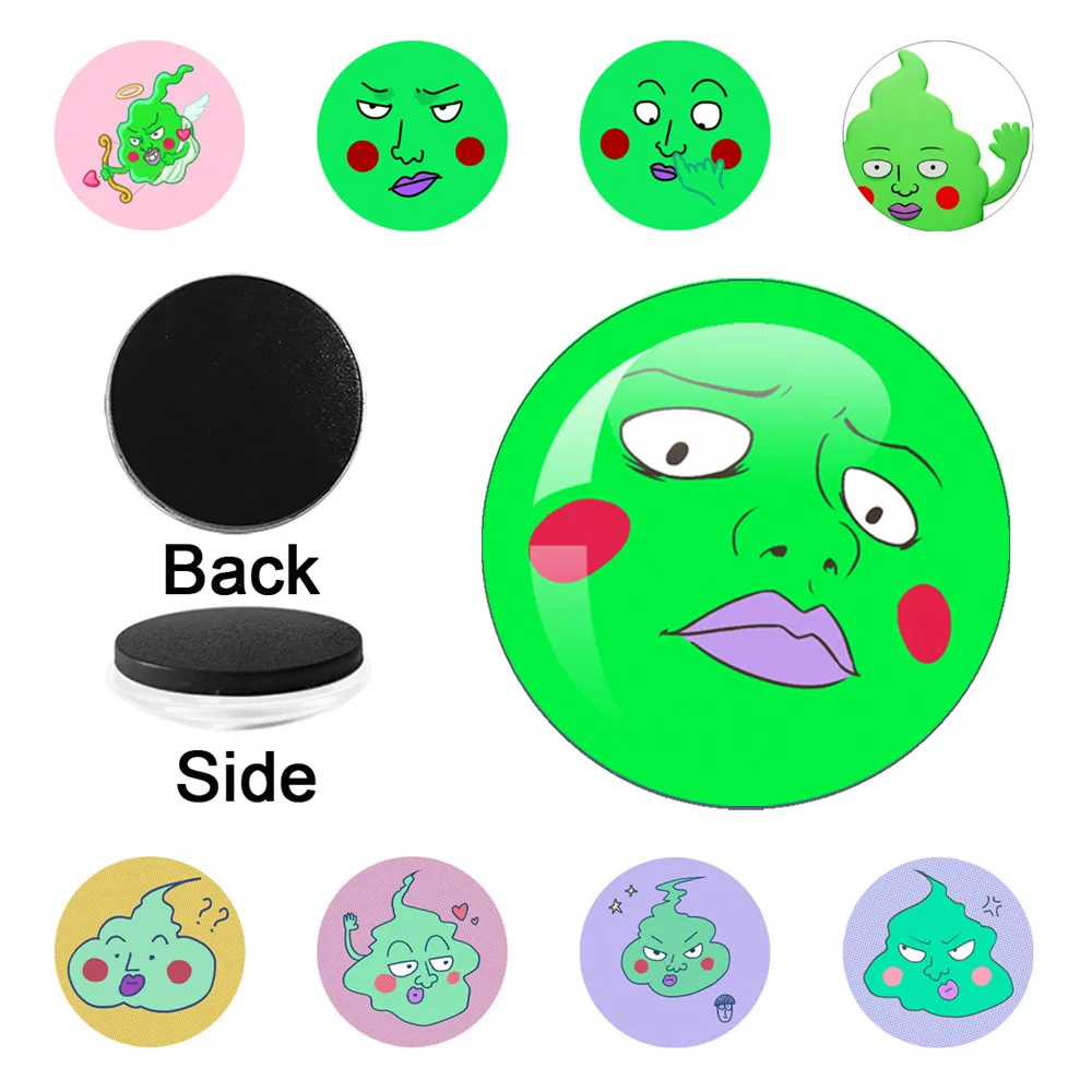 Mob Psycho 100 Cute Mobu Saiko Hyaku Green Dimple Fridge Magnet Magnetic Refrigerator Stickers Note Holder Home Decor