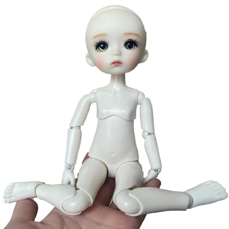 28cm White / Pink Skin 1/6 Bjd Doll Mechanical Joint Body Makeup Doll Head Kids Girls Doll Toy Gift