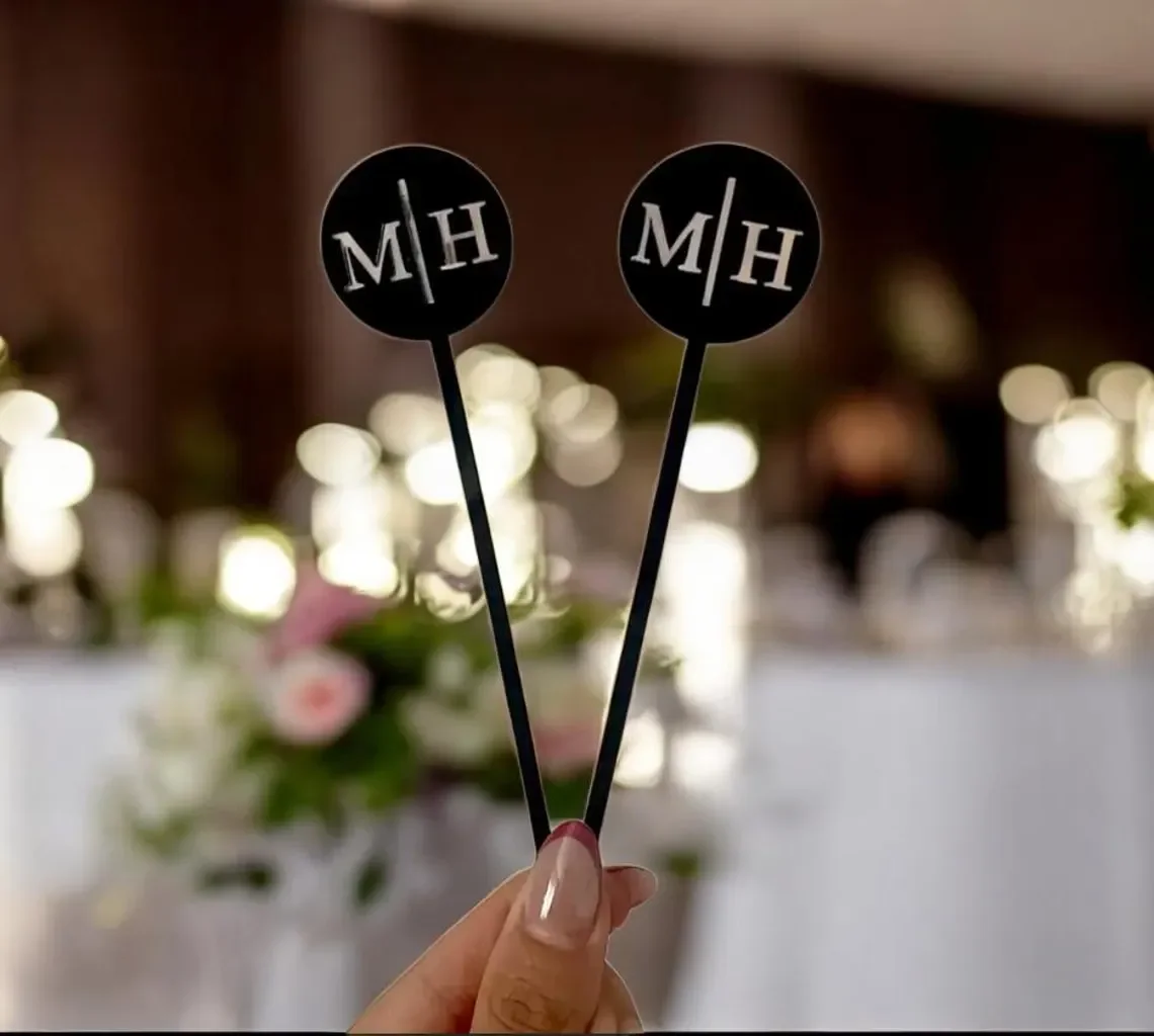 

Letter Cut Custom Cocktail stirrers Personalised Drink Stirrers Wedding Decorations Baby Shower Swizzle Decoration Party Decor