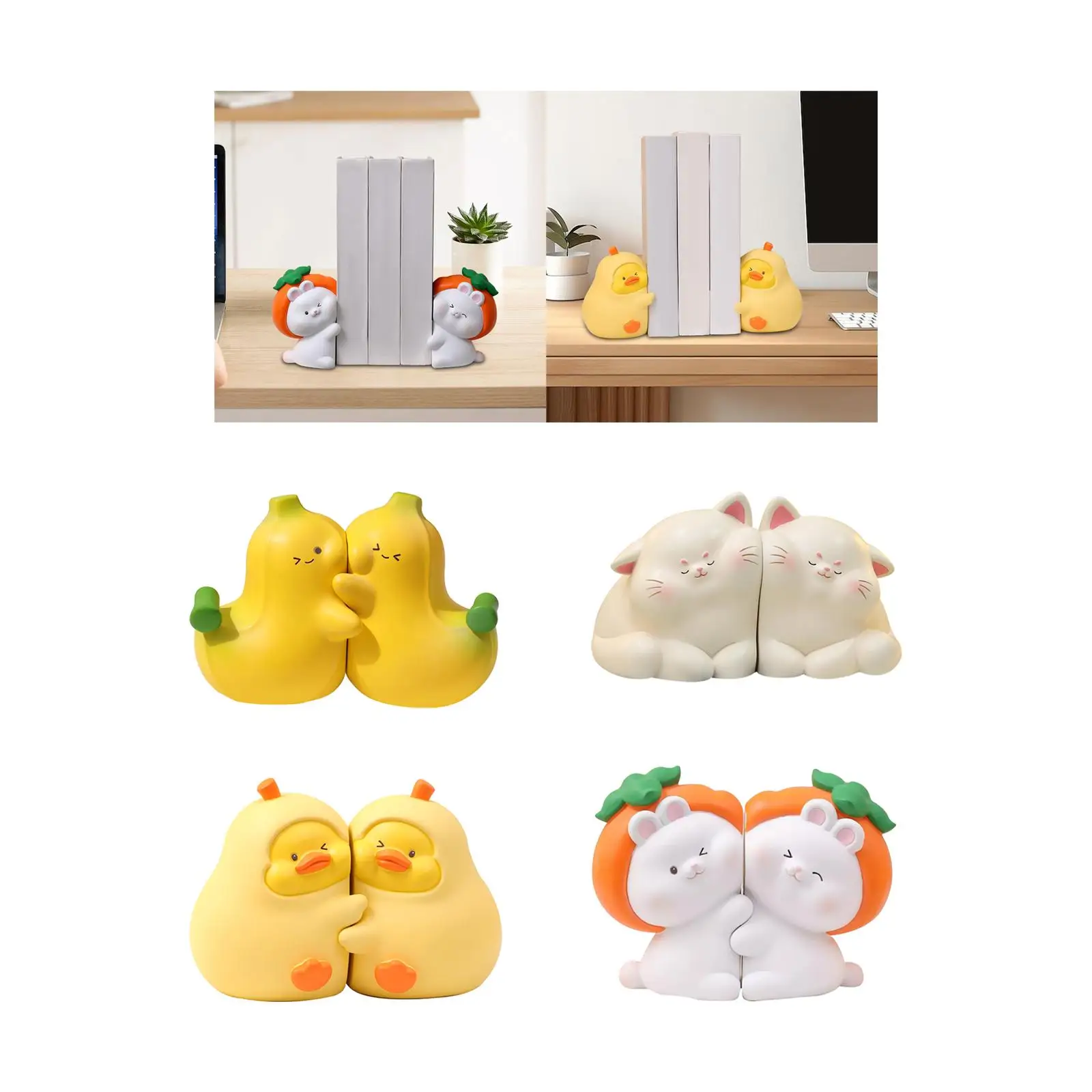 

Book End Cute Decorative Bookend Anti Slip Base Modern Hold Books Unique Book Holder Book Holder Stopper for Desk Room Decor