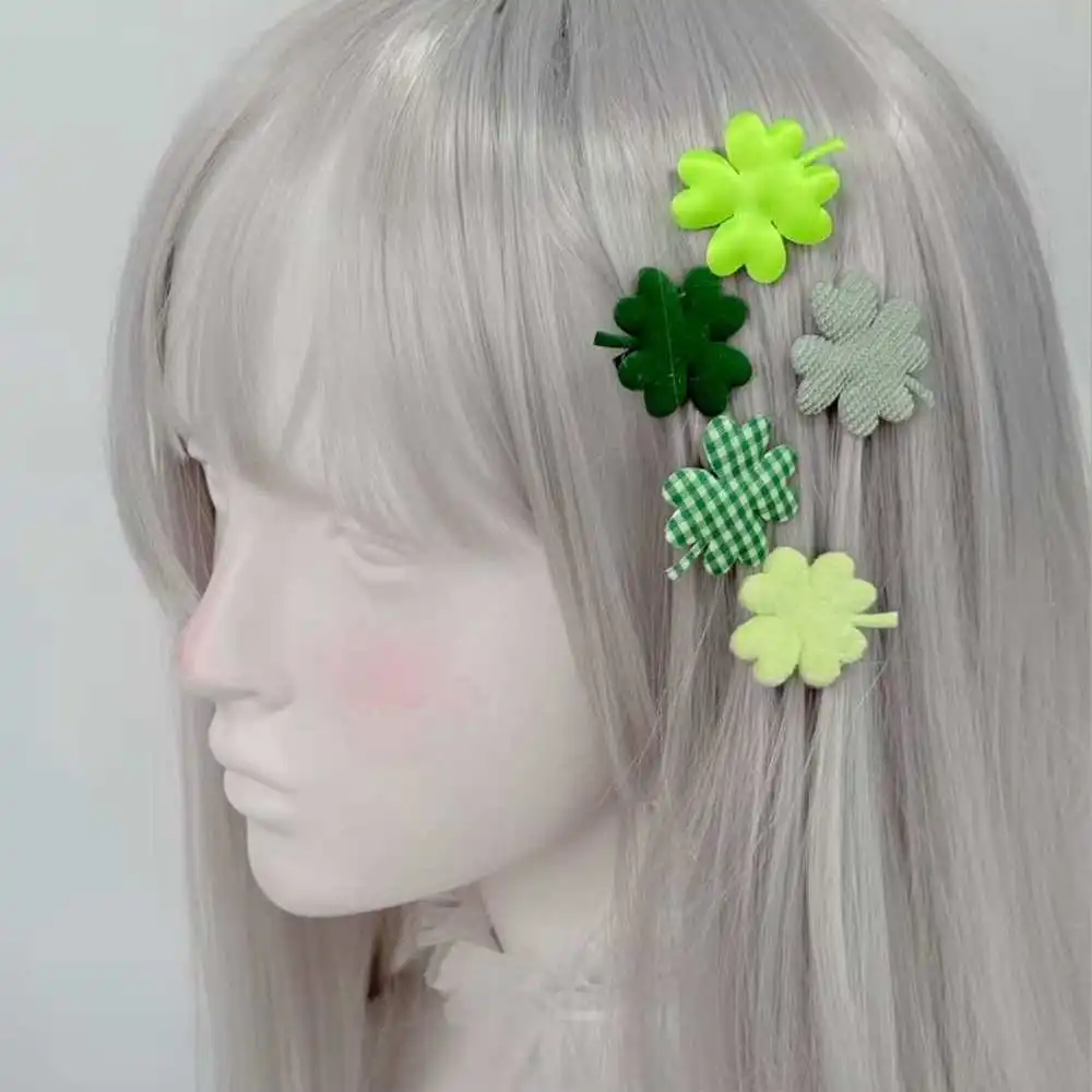 5pc/Set  Four Leaf Clover Hair Clip Mori Girl Hair Pins Clamps Y2K Hair Accessories for Girls Women Halloween Costume