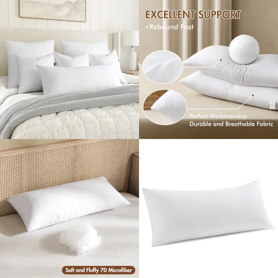 

Throw Pillow Insert Premium Throw Pillow Virgin Microfiber Stuffer Rectangle Pillow for Sofa Bed Couch