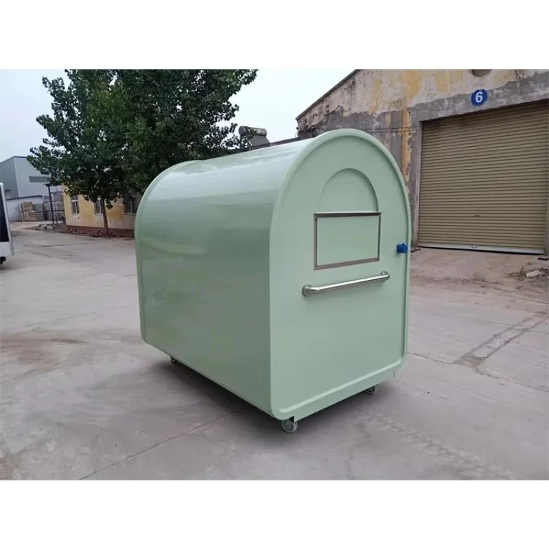 Customized Hand Push Food Kiosk 2025 Wholesale Factory Manufacture for Coffee Ice Cream Boutique Stand with Small Wheels