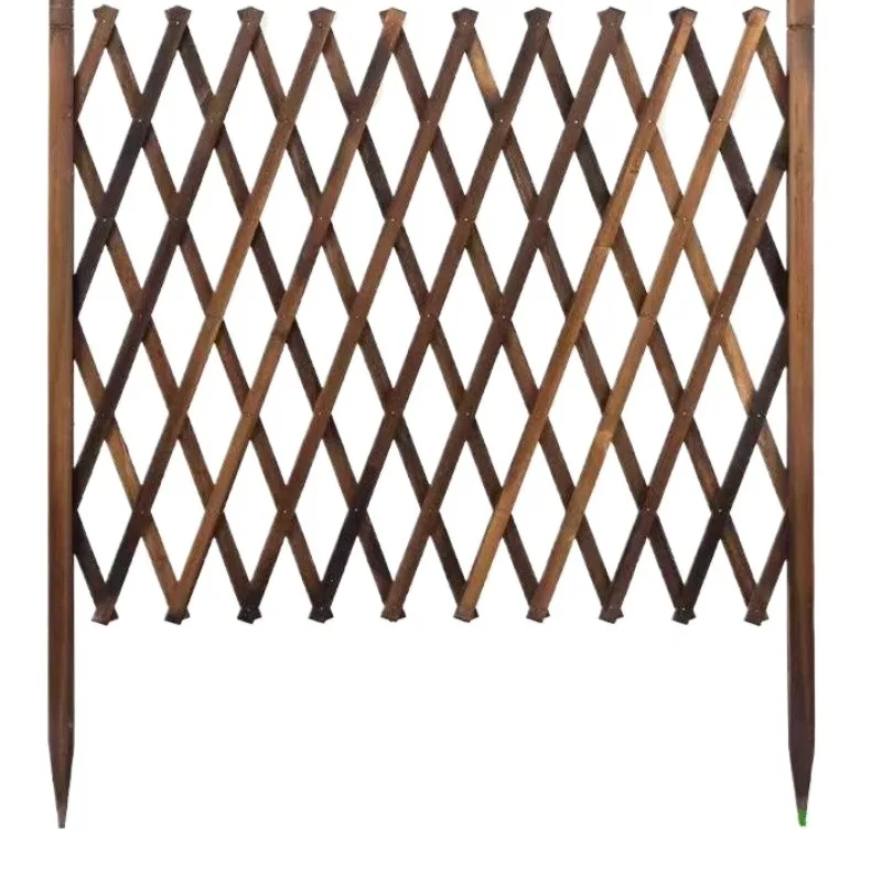 

Anti-corrosion wooden fence solid guardrail grid telescopic wooden fence flower trellis garden wall decoration outdoor
